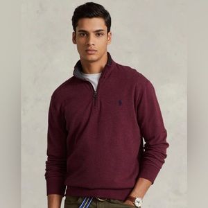 Polo burgundy quarter zip sweater
